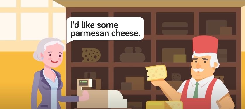 buying parmesan cheese