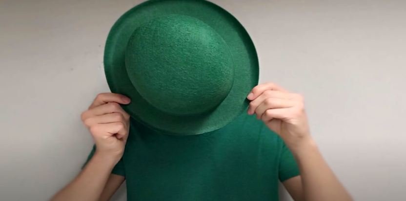 green color hat by a man on st patricks day