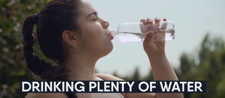 women drinking water