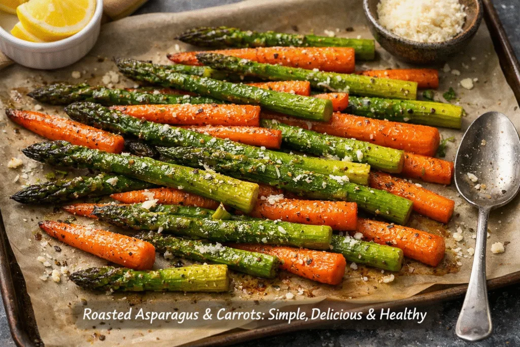 Roasted-asparagus-and-carrots-with-Parmesan