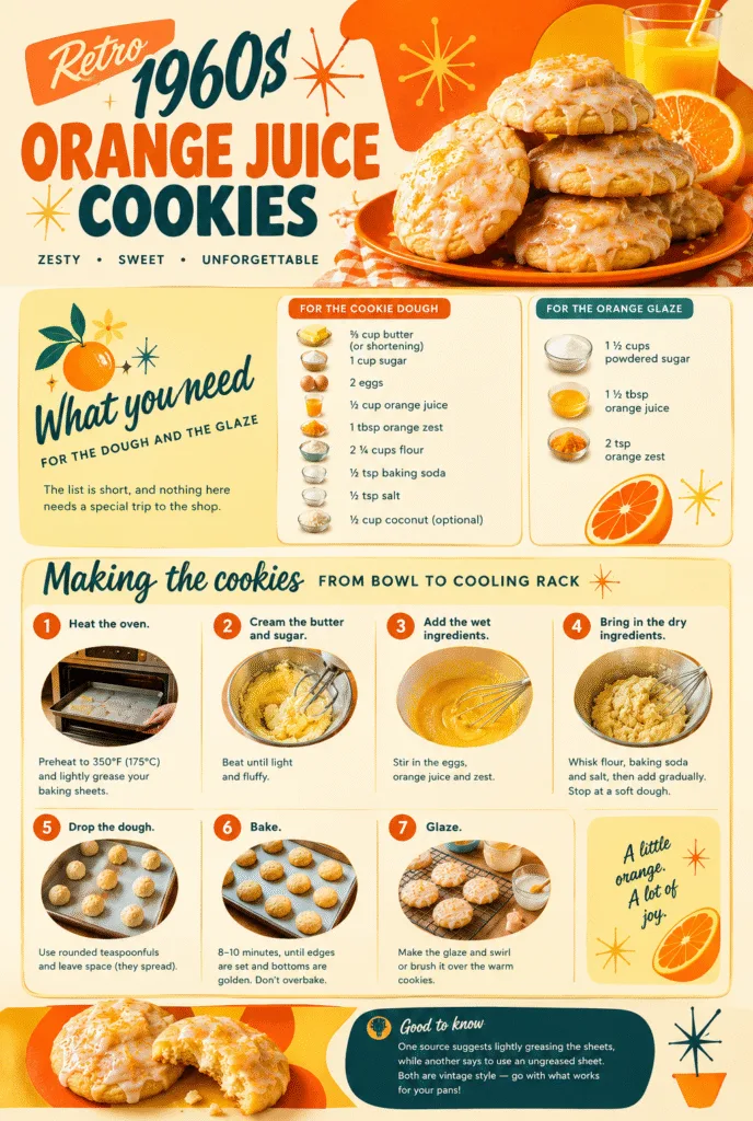 retro 1960s orange juice cookies recipe step by step guide
